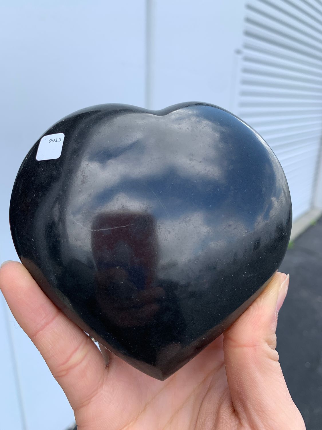 Polished Black Basalt Hearts