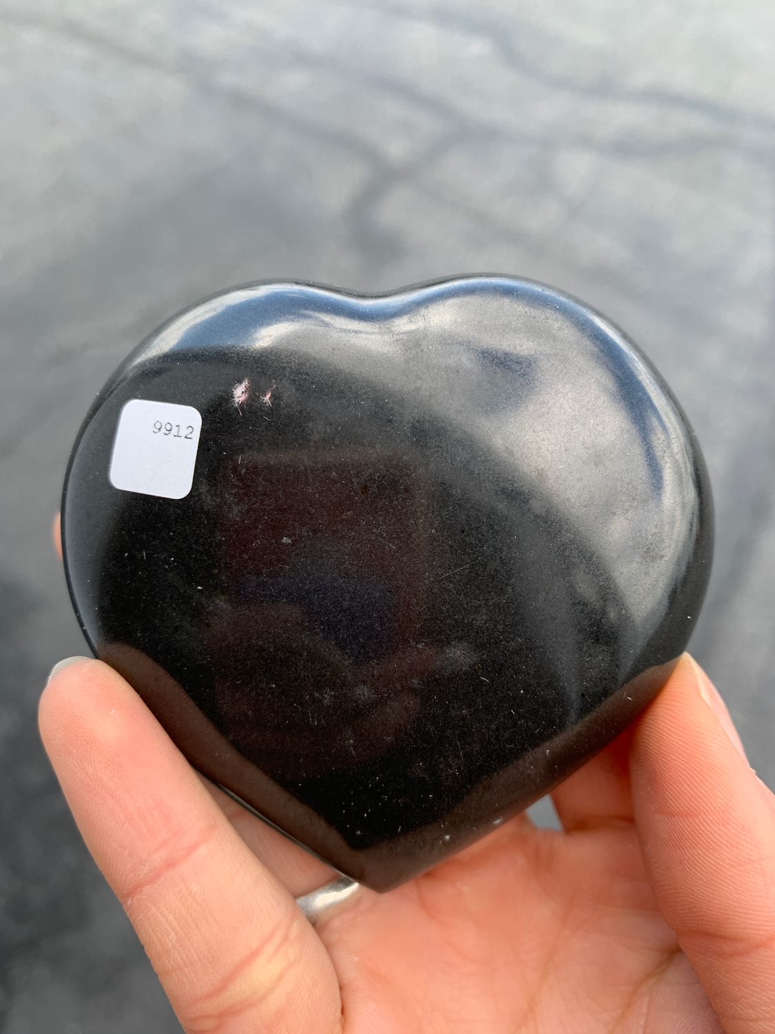 Polished Black Basalt Hearts