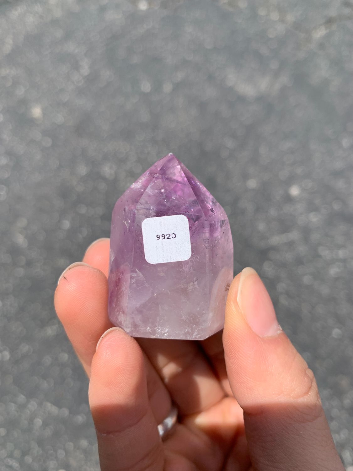 Polished Wonderland Amethyst And Smokey Window Quartz Crystal