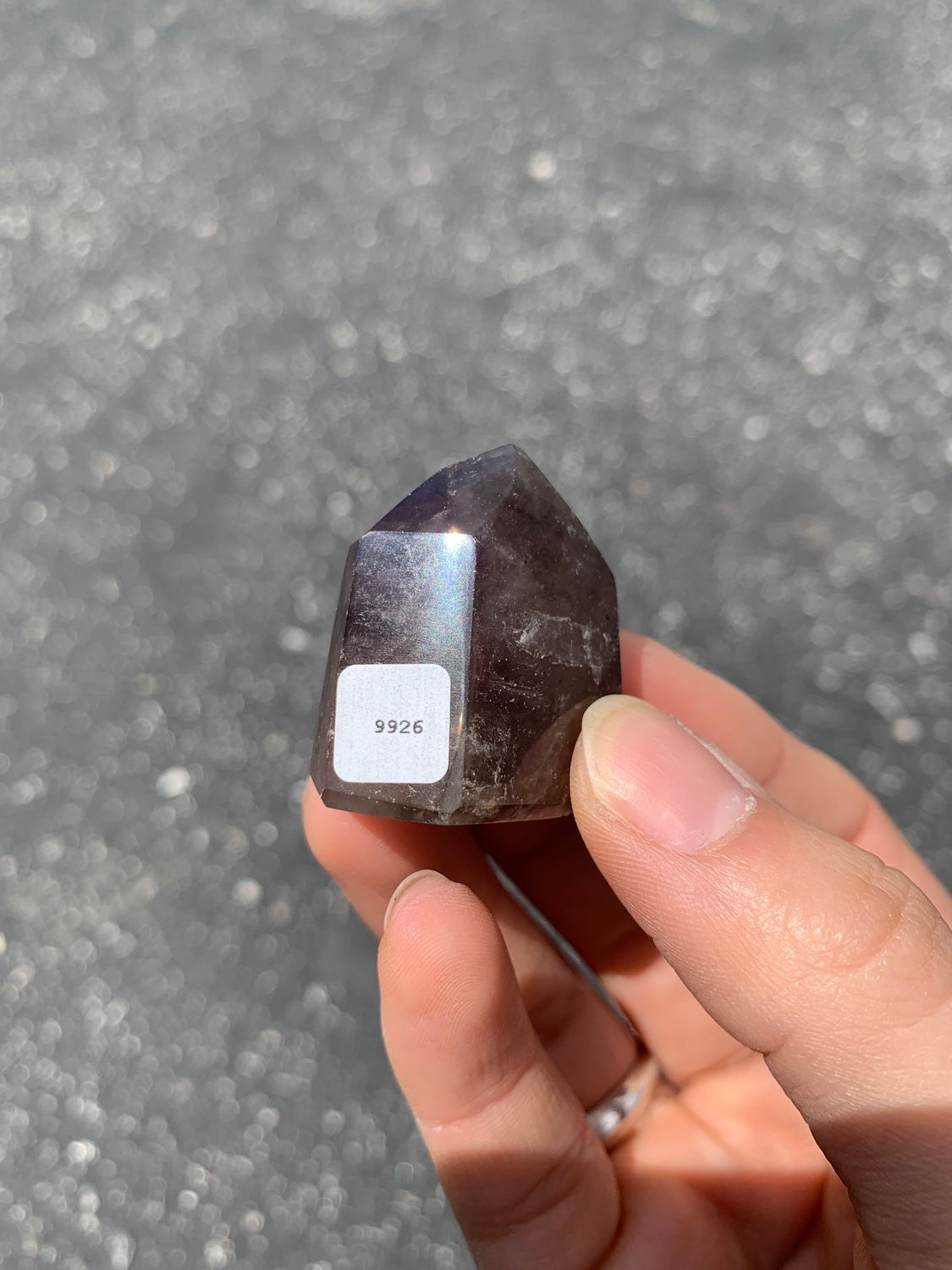 Polished Wonderland Amethyst And Smokey Window Quartz Crystal