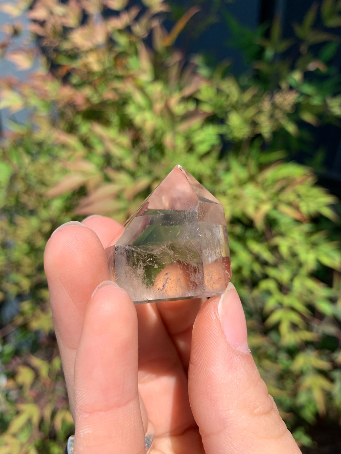 Polished Wispy Phantom Smokey Quartz