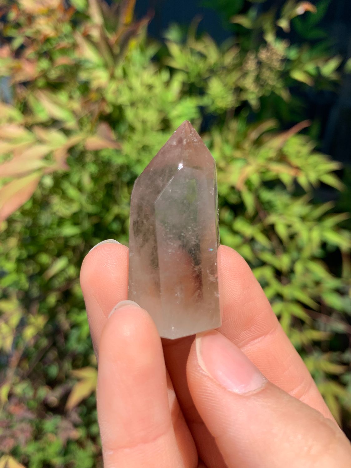 Polished Wispy Phantom Smokey Quartz