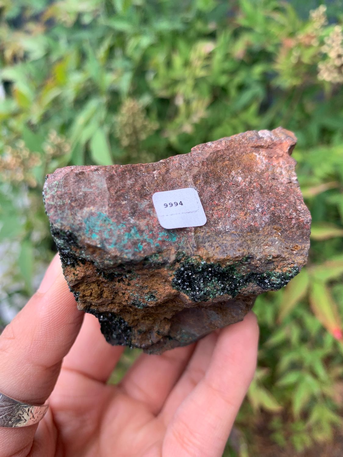 Natural Rare Copper Phosphate Libethenite on Dolomite Clusters