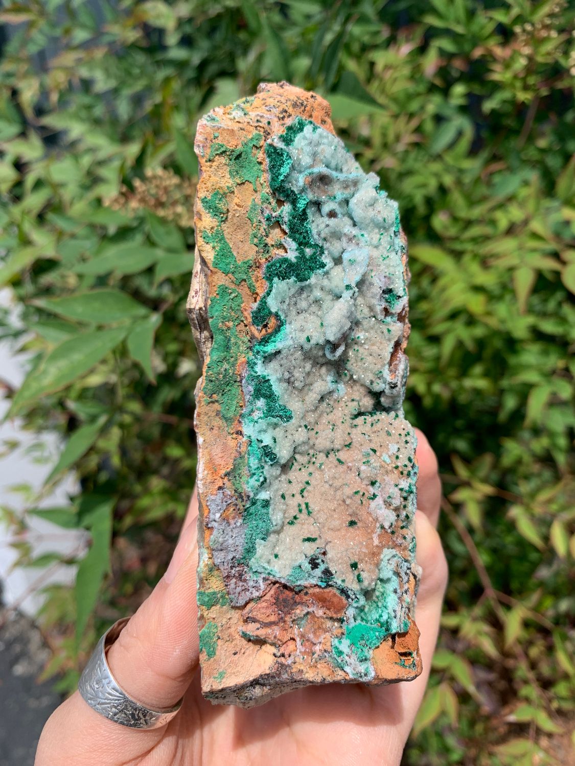 Natural Blue Drusy Chrysocolla Dolomite Specimens with Malachite and Black Heterogonite