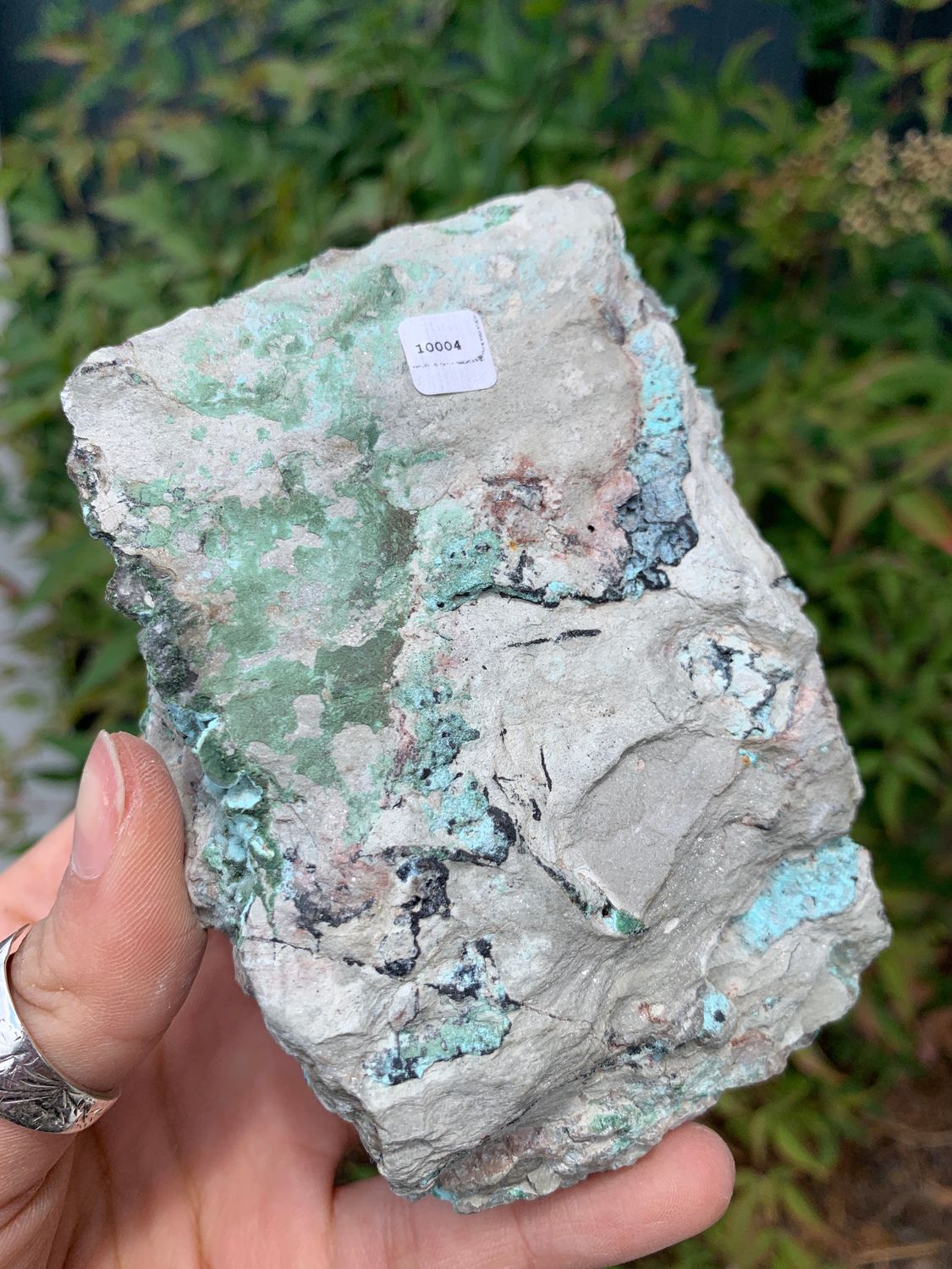Natural Blue Drusy Chrysocolla Dolomite Specimens with Malachite and Black Heterogonite