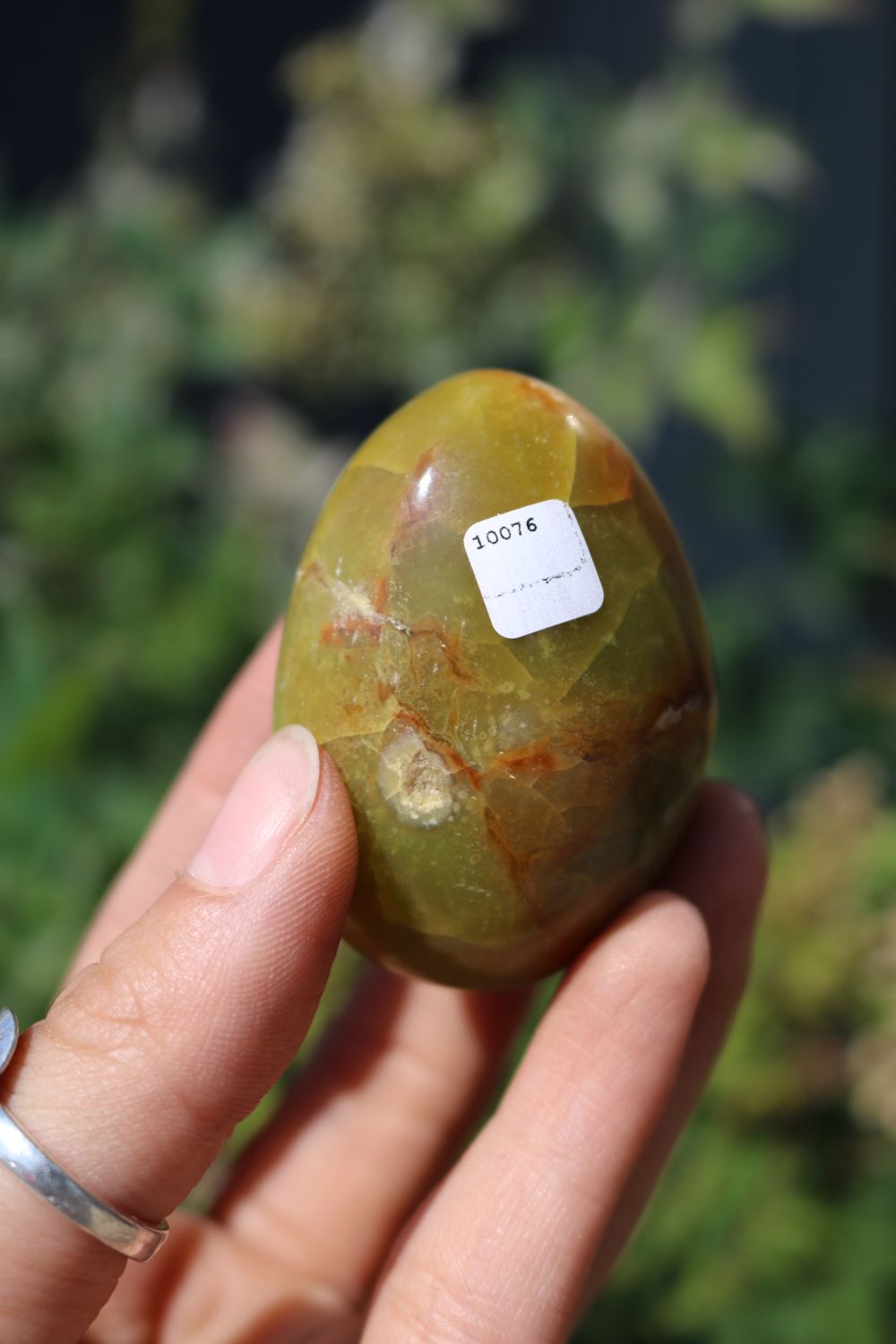 Polished Rare Green Opal Palm Stones
