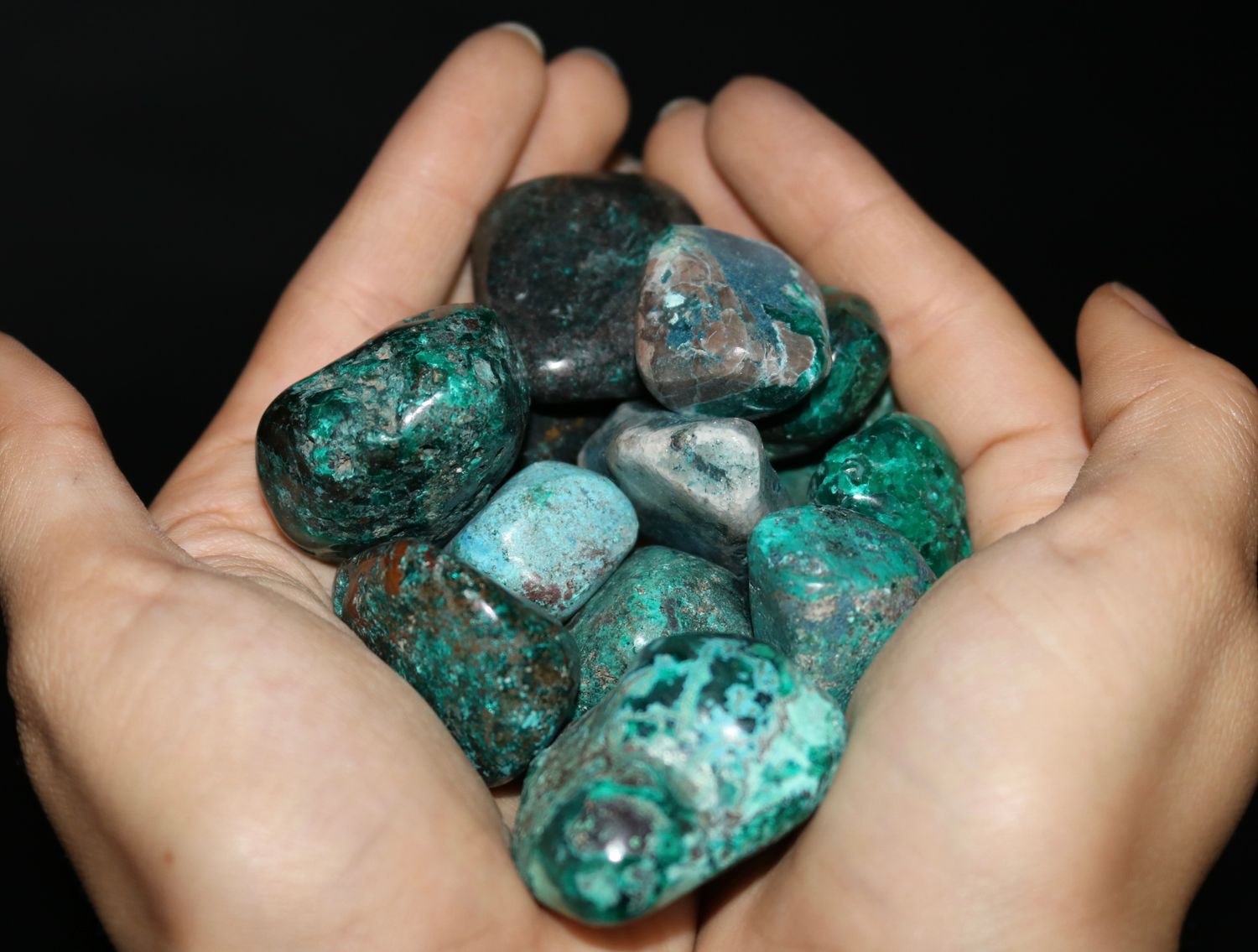 Polished Rare Dioptase Freeforms