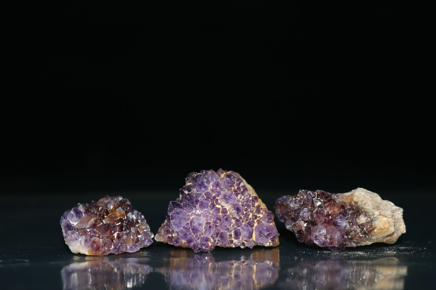 Natural Small Dark Amethyst Clusters