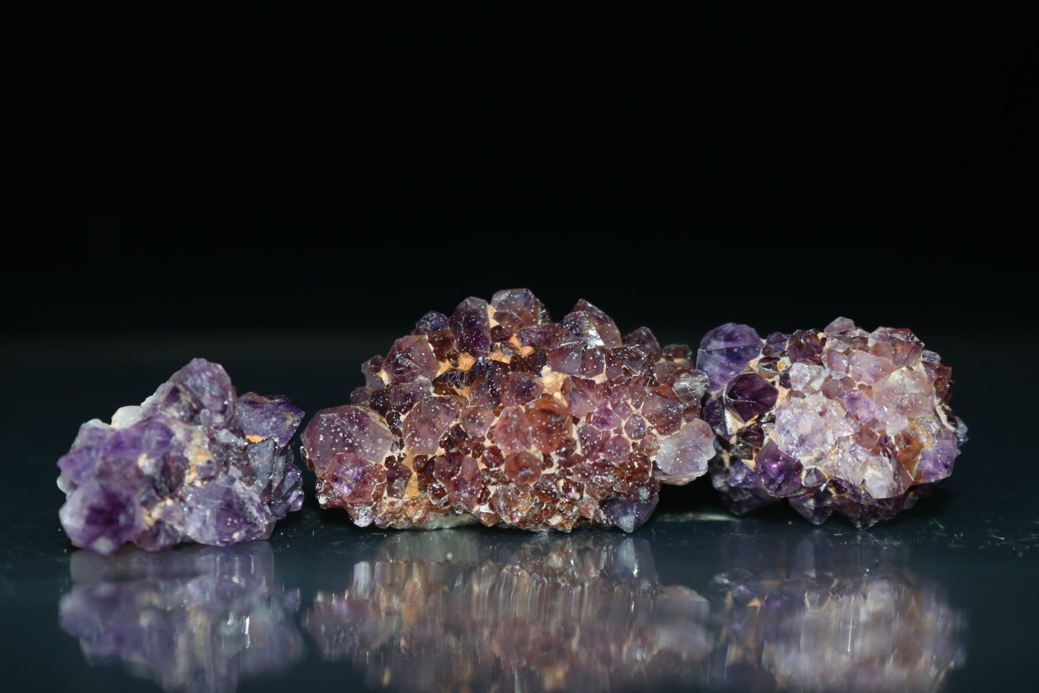 Natural Small Dark Amethyst Clusters