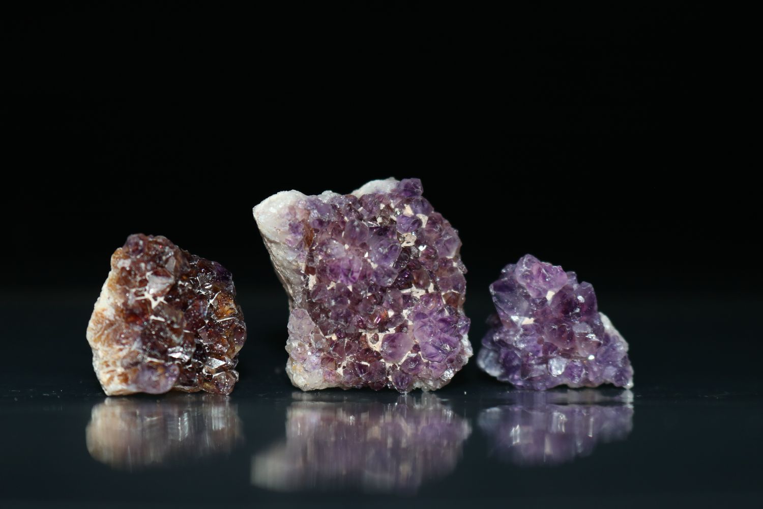 Natural Small Dark Amethyst Clusters