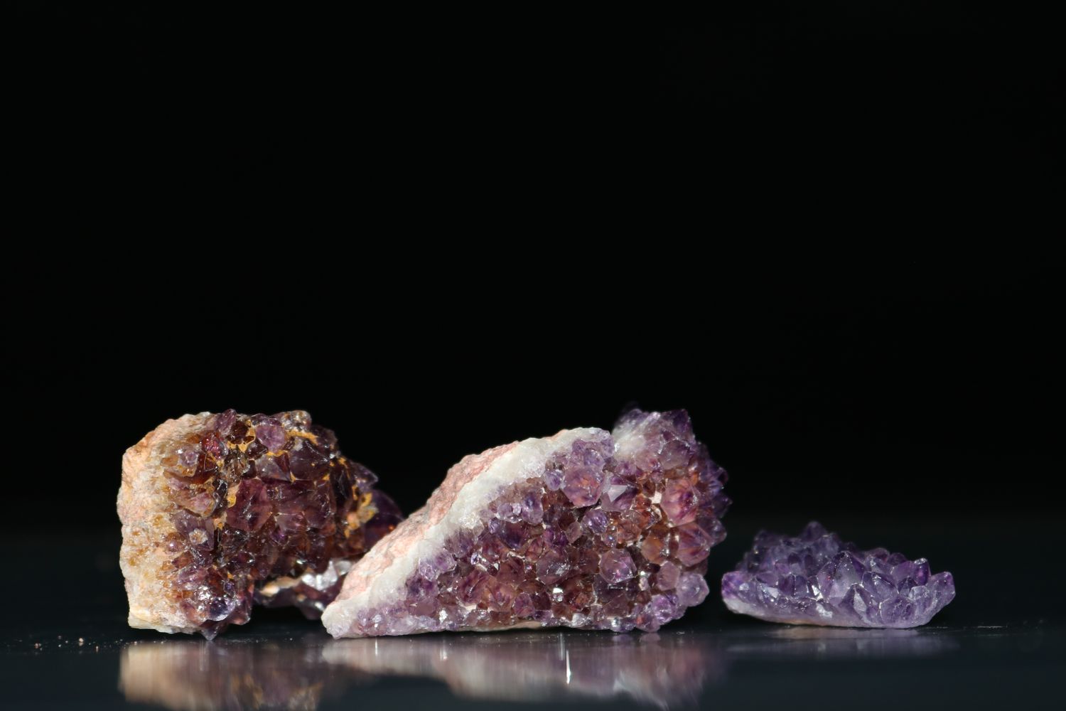 Natural Small Dark Amethyst Clusters
