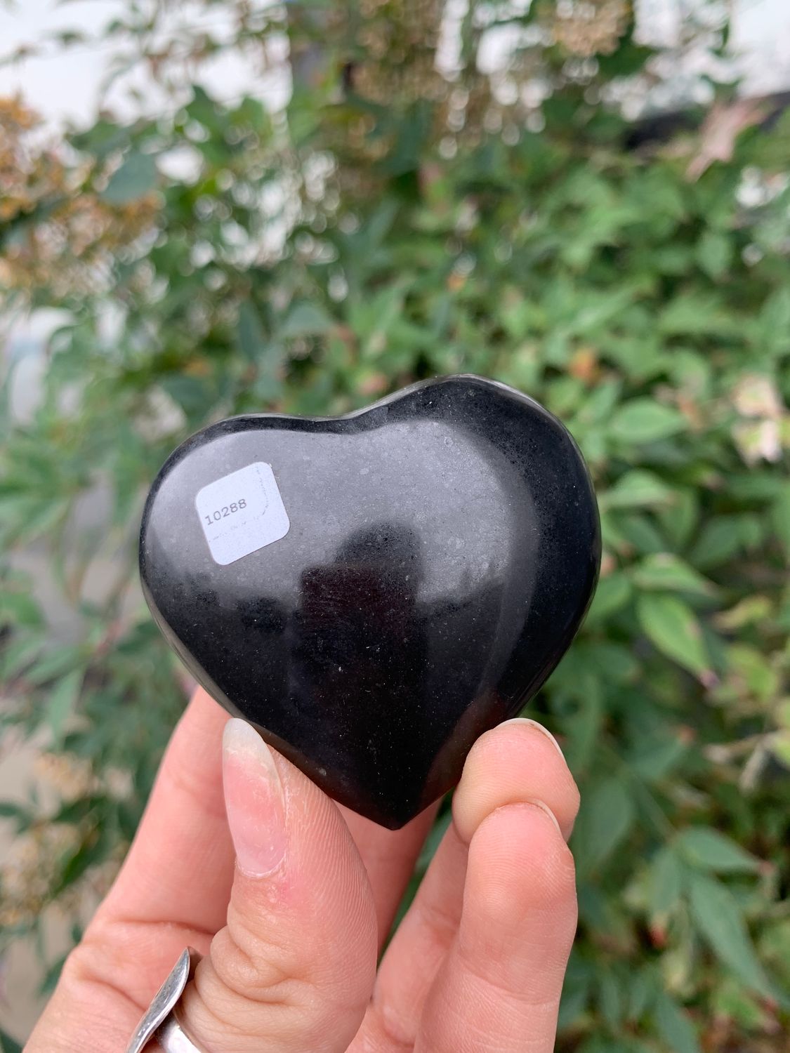 Polished Black Basalt Hearts