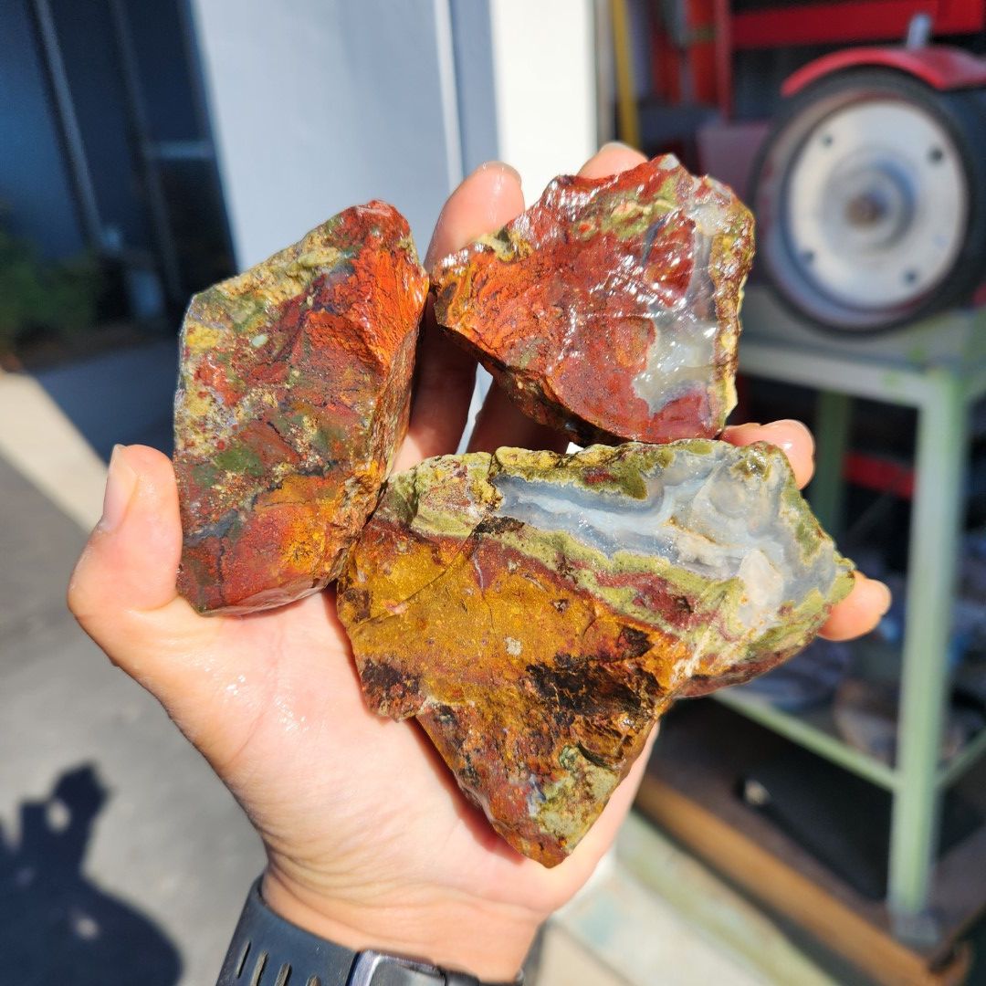 Indonesian Moss Agate Rough Lot
