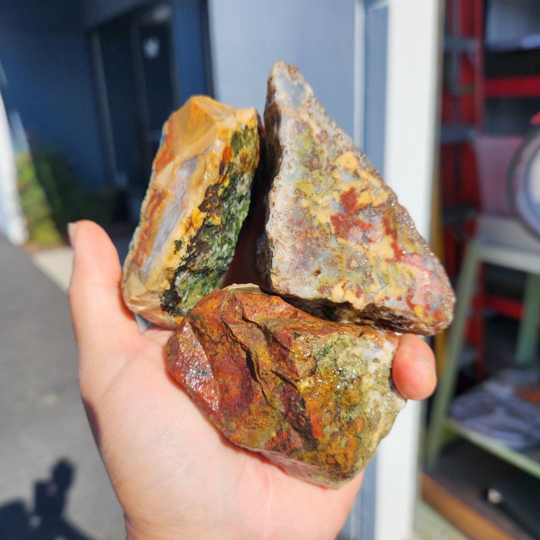 Indonesian Moss Agate Rough Lot