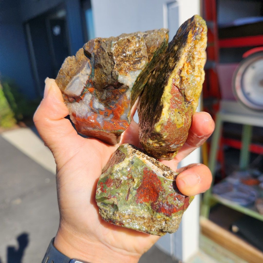 Indonesian Moss Agate Rough Lot