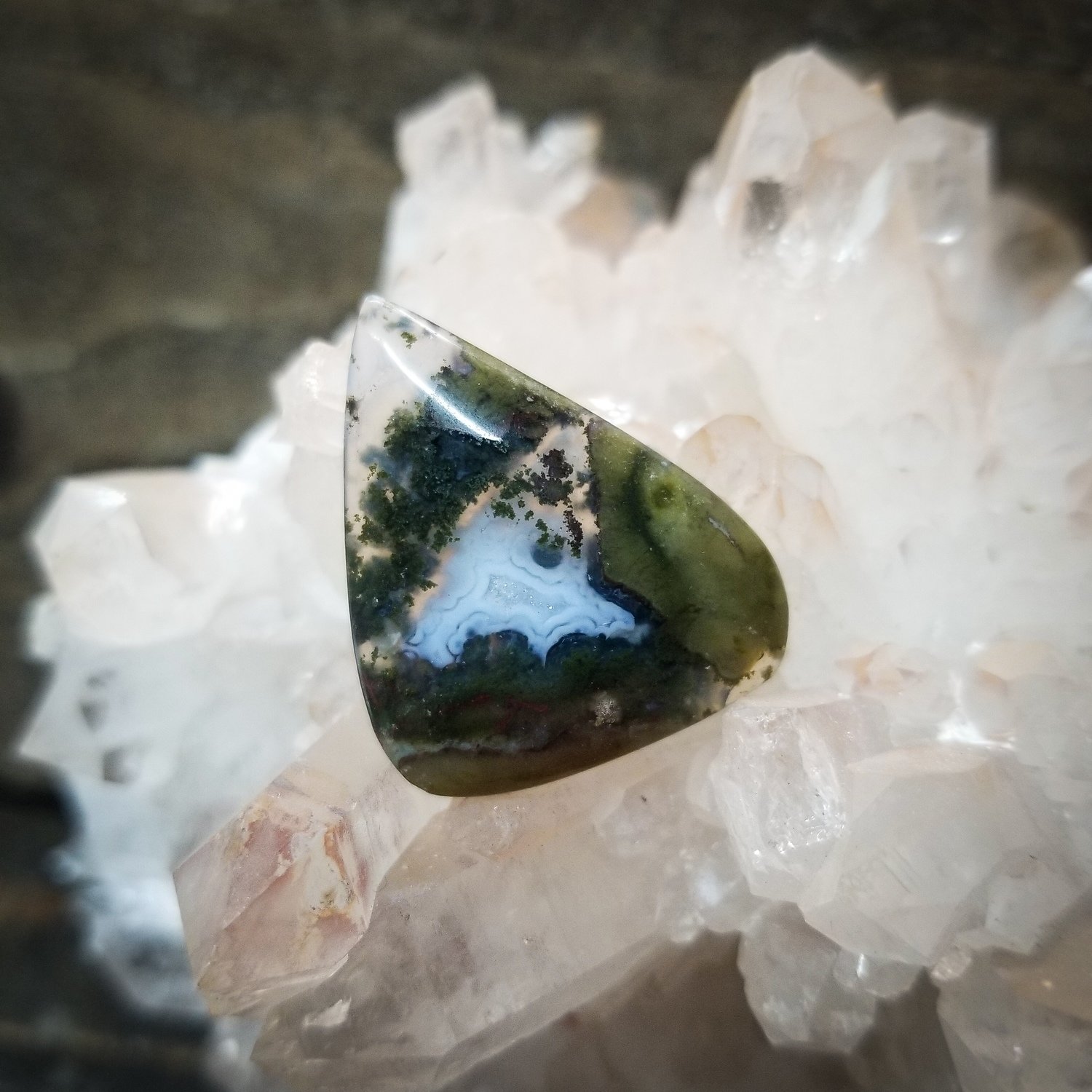 Indonesian Moss Agate Cabochon