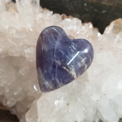 Purple Chalcedony Heart Palmstone Purple Chalcedony Heart Palmstone