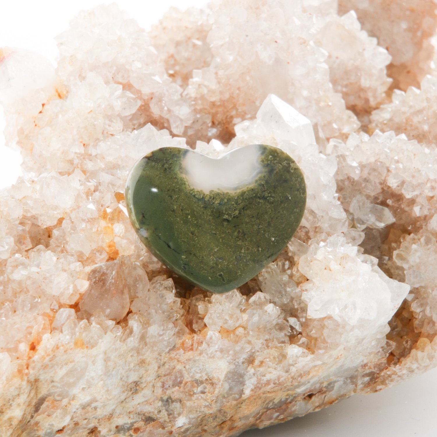 Moss Agate Heart Cabochon