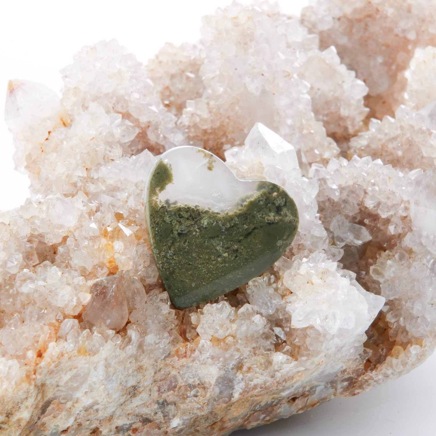Moss Agate Heart Cabochon