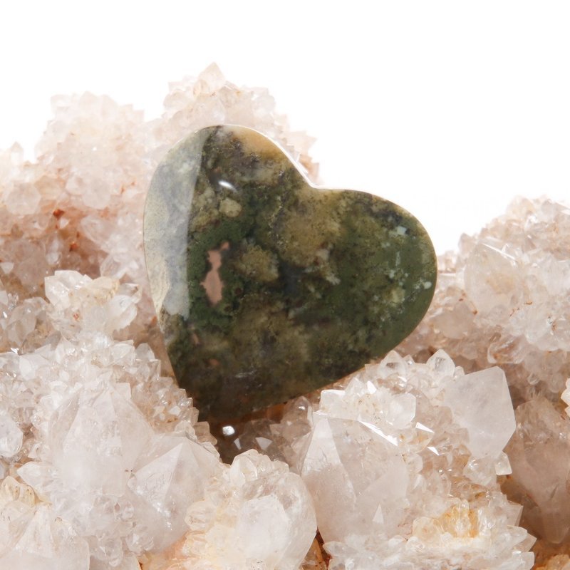 Moss Agate Heart Cabochon