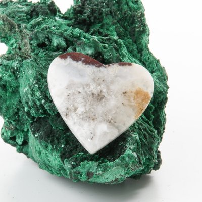 Heart Shaped Moss Agate Cabochon