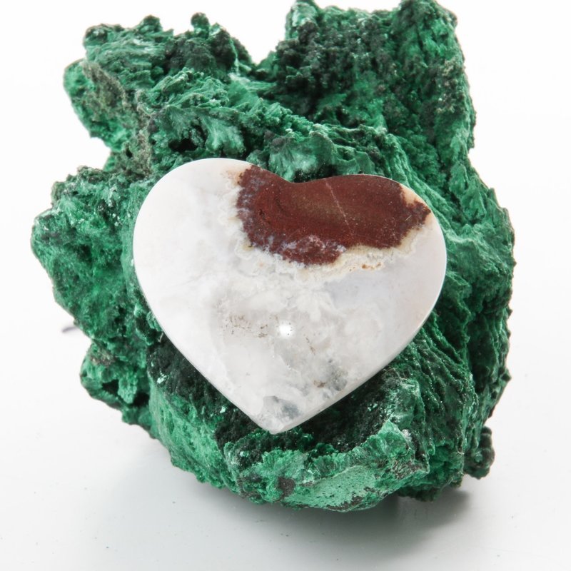 Heart Shaped Moss Agate Cabochon
