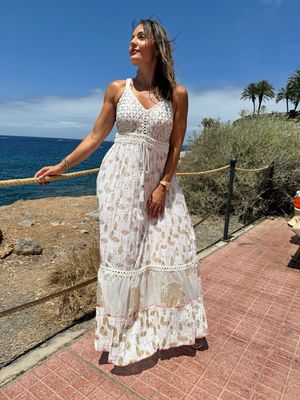 EMBROIDERED LONG DRESS