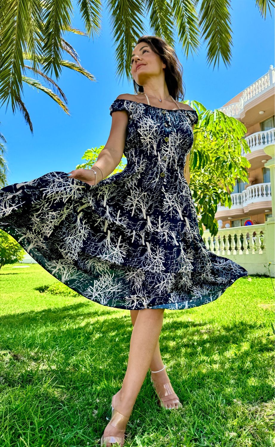 WIDE STRAP SUMMER DRESS