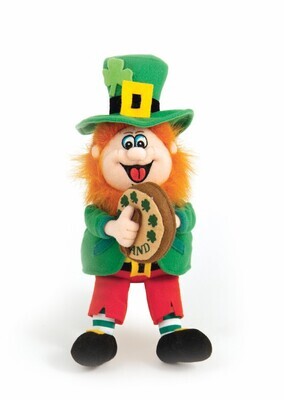 Singing Finnegan Leprechaun Bodhran Soft Musical Shamrock Toy Paddy&#39;s Day