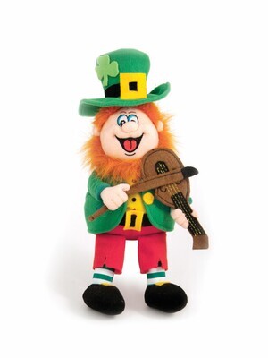 Singing Finnegan Leprechaun Fiddle Soft Musical Shamrock Toy Paddy&#39;s Day