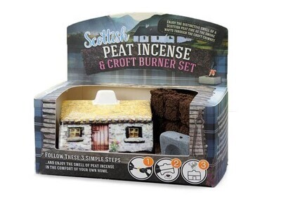 Turf Peat Incense Burner Set Scottish Ceramic Croft Novelty Gift Boxed