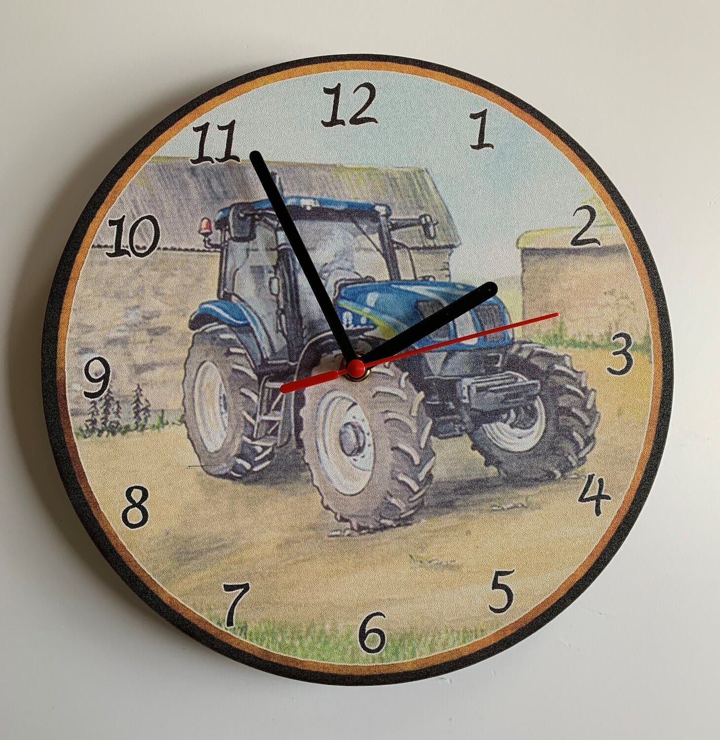 New Holland Clock Round Wall Battery Operated Tractor