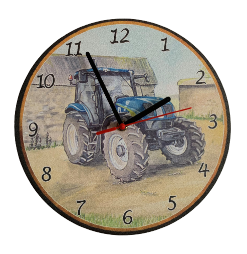 New Holland Clock Round Wall Battery Operated Tractor