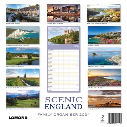 Scenic England 2024 Calendar Wall Organiser Date Planner Gift