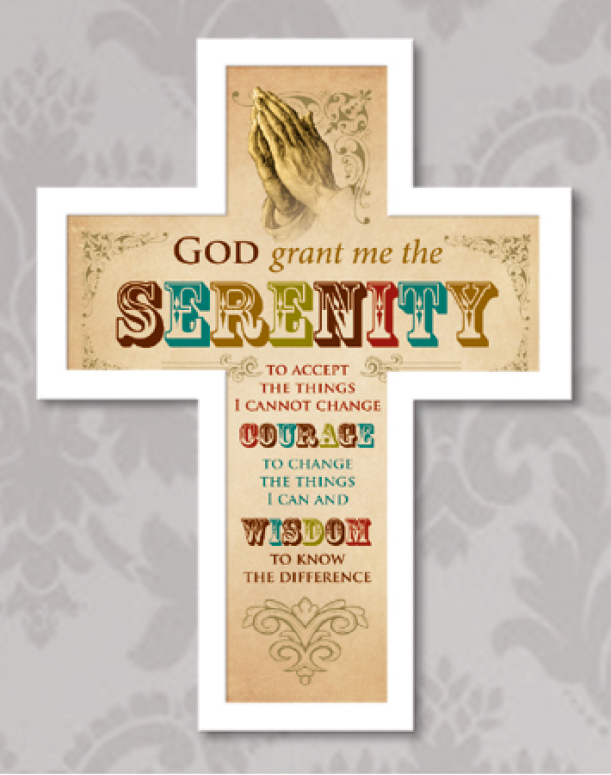 Wall Hanging Serenity Prayer Wooden Cross Decorative Gift