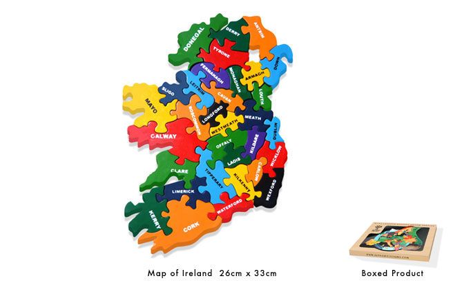 Jigsaw Ireland Map Kids Children Toy Educational Wooden Irish Gift