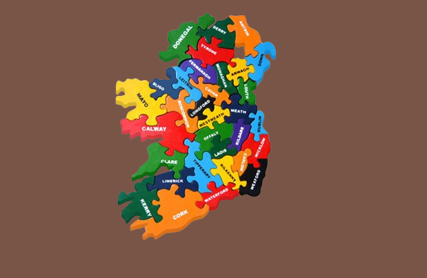 Jigsaw Ireland Map Kids Children Toy Educational Wooden Irish Gift