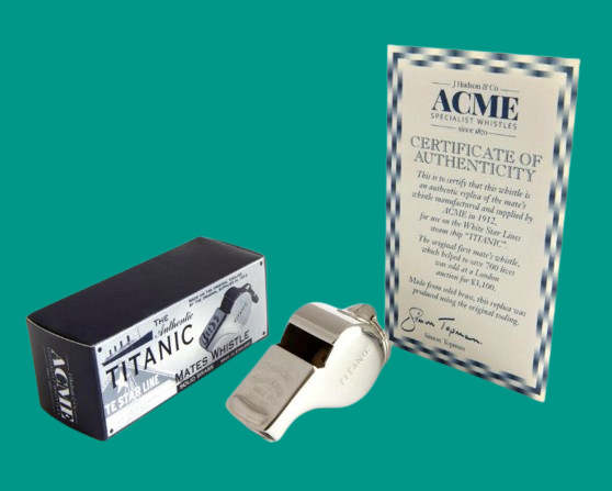 White Star Line Authentic Titanic Mates Nickel Plate Whistle