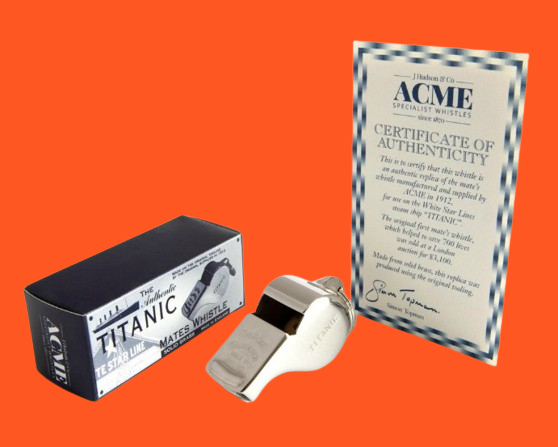 White Star Line Authentic Titanic Mates Nickel Plate Whistle