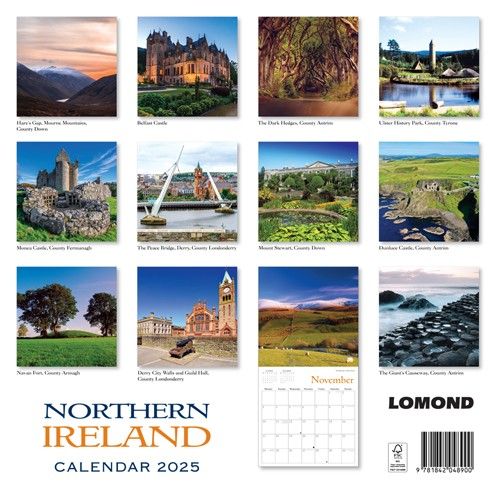2025 Northern Ireland Wall Calendar Planner Organiser Gift for Christmas New Year