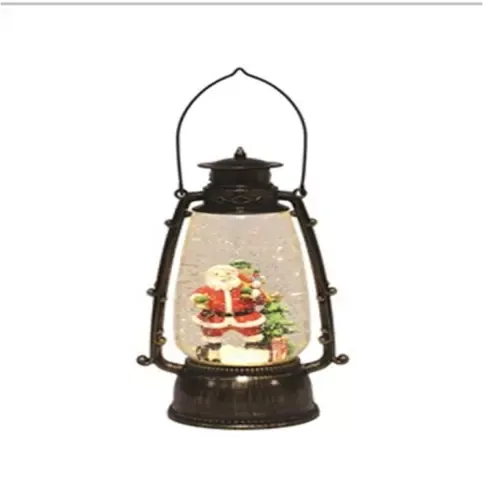 Santa Claus LED Tilley Style Battery Operated Water Spinner Lantern Christmas
