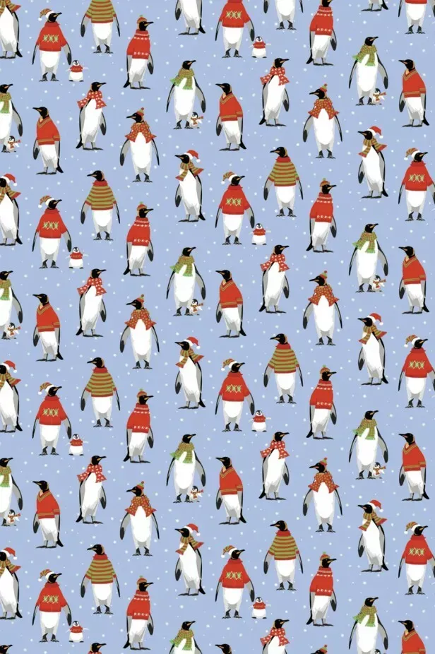Cosy Penguins Tea Towel 100% Cotton Kitchen Towel Cloth Birds Festive Gift