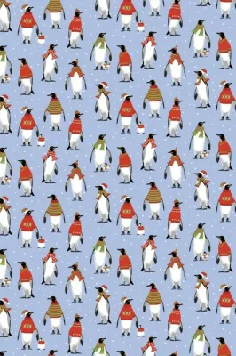 Cosy Penguins Tea Towel 100% Cotton Kitchen Towel Cloth Birds Festive Gift
