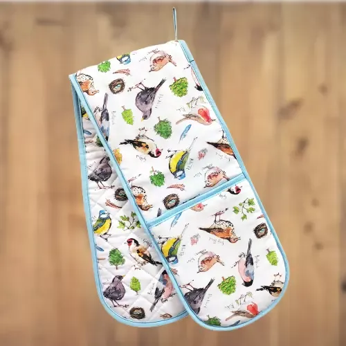 Birdsong Double Oven Glove 100% Cotton Lamont Birds Festive Kitchen Gift