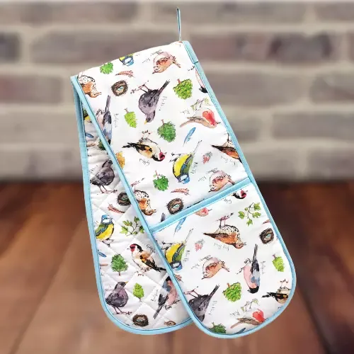 Birdsong Double Oven Glove 100% Cotton Lamont Birds Festive Kitchen Gift