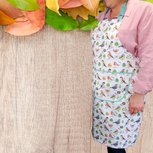 Birdsong Apron 100% Cotton Lamont Garden Birds Family Kitchen Gift Christmas