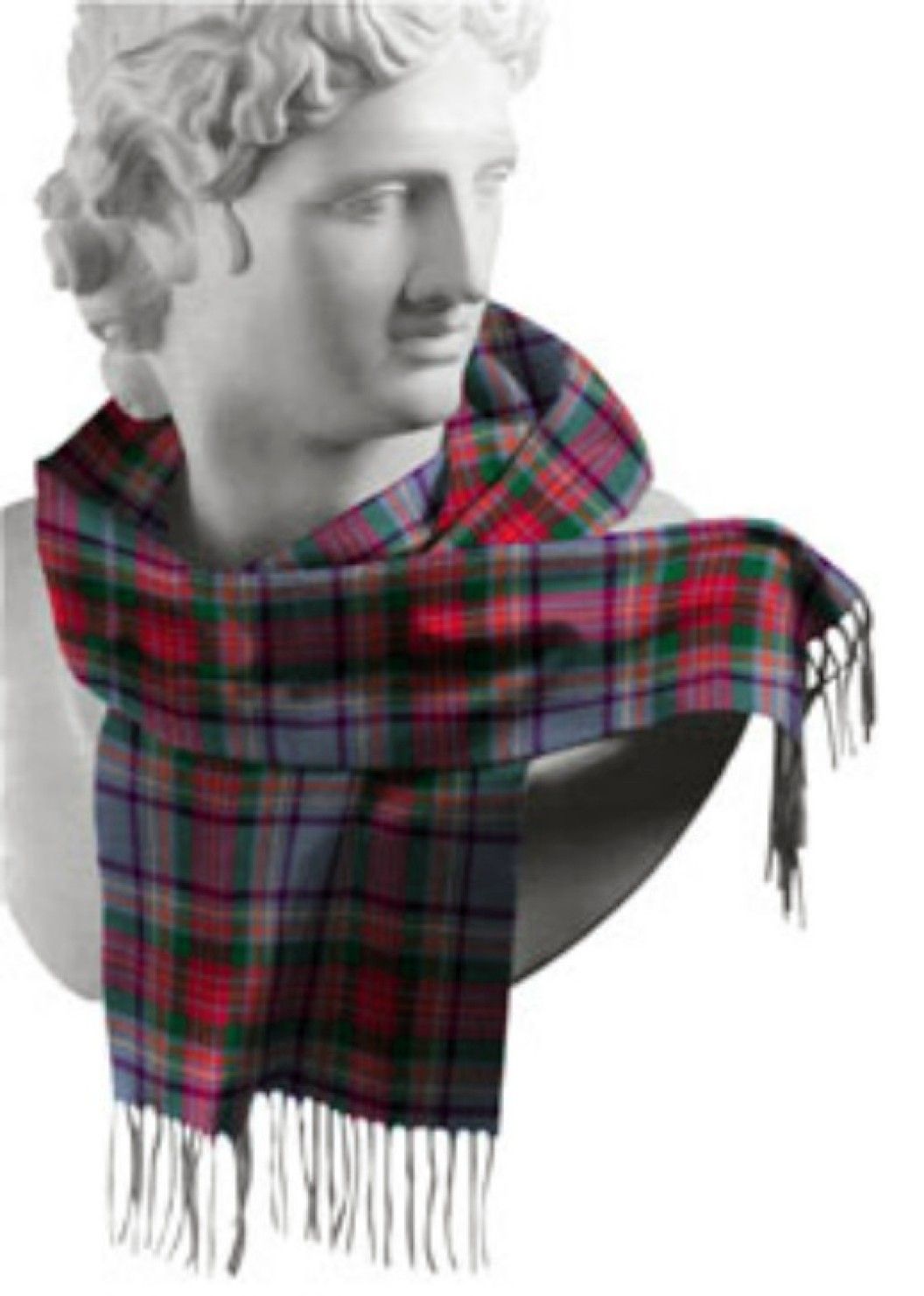 County Louth Fringed Scarf Lambswool Tartan Ireland Multicolour Irish Gift