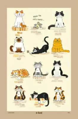 When The Cat&#39;s Away Tea Towel Linen Union Lamont Kitchen Towel Dishcloth