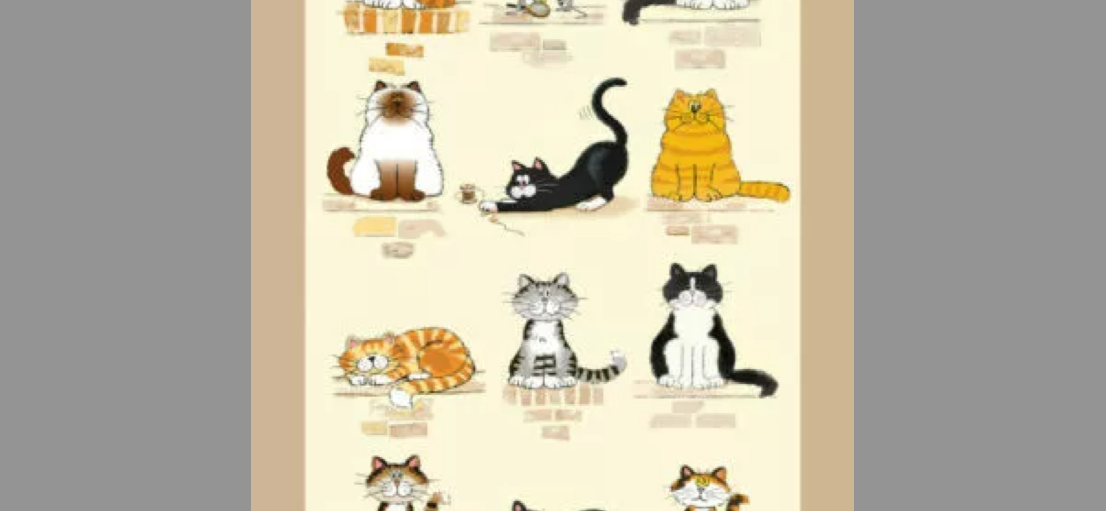 When The Cat&#39;s Away Tea Towel Linen Union Lamont Kitchen Towel Dishcloth
