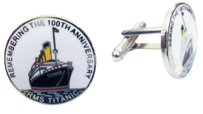Titanic 100th Anniversary Metal Cufflinks Set of 2
